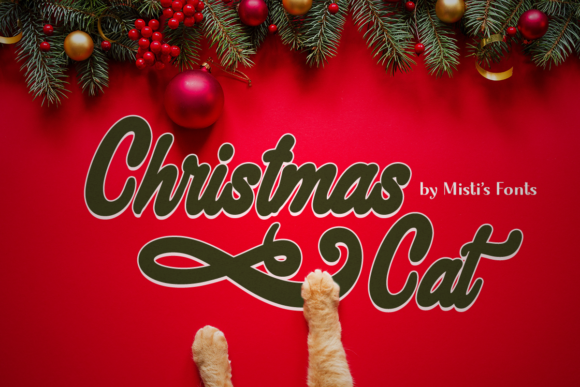 Christmas Cat: A Festive Script Font for Holiday Editorial Design